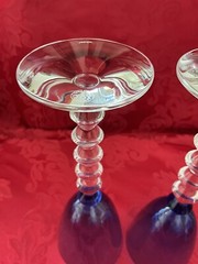 NIB’s FLAWLESS Blue BACCARAT France Two VEGA Crystal FORTISSIMO WINE RHINE Glass