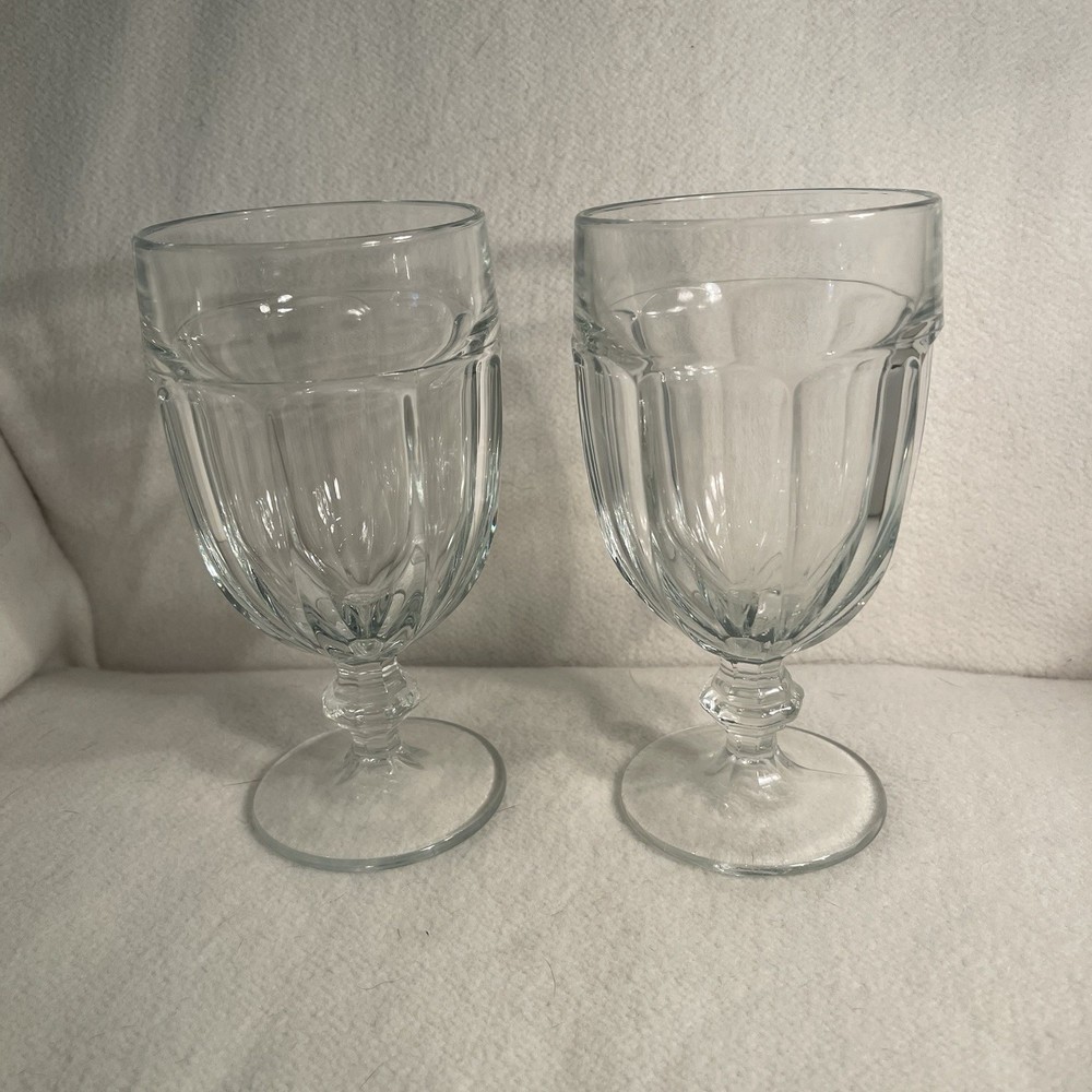 Vintage LIBBEY 6.75” Goblets GIBRALTAR CLEAR – Water Wine Iced Tea – Pair Of 2