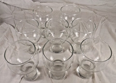 Set of 8 Clear Hollow Stem 1 pint Stout Beer Glasses 5-3/8″ Tall 3″ diameter