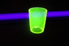 URANIUM VASELINE OPTIC GLASS TUMBLER