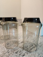 Set Of 4 Vintage Libbey Smoke Gray/Black Impromptu 16oz Drinking Glasses