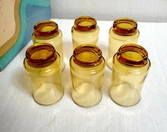 Vintage Anchor Hocking ESPRIT Honey Gold 6 Oz Juice Glasses Tumblers – Set of 6