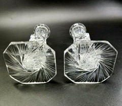 2 x Vintage Crystal Candlesticks Star of David