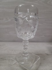 Wine Glass Cherry Cherries Etched 7″ 1.5 lb