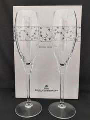 Royal Copenhagen Crystal Pair of Glasses 9 inches