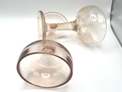 Set Of 2 Vintage Perfectly Pink “Blush” Champagne Coupe Depression Glasses