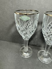 Dublin Platinum Band Shannon Crystal Goblets Set Of 4 9 Oz New Old Stock (b84)