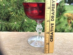 Morgantown Brilliant pattern coupe champagnes Spanish Red 7 oz