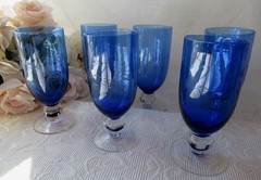 Cobalt Blue Drinkware,Atomic star flower,»Louie» Depression Glass,Weston,Antique