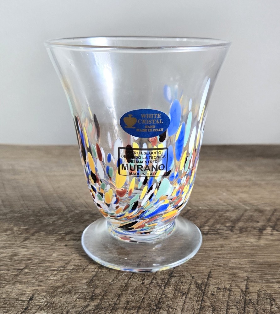 Venetian Murano Art Glass Footed Goblet Drinkware Barware Italy New