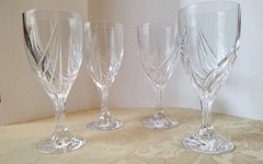 Lenox Debut Crystal Feather Cut 7×3/4 Wine Glasses Set Of 4 New