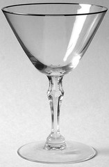 Fostoria Engagement Champagne / Martini Glasses, Platinum Banded – Sets of 2