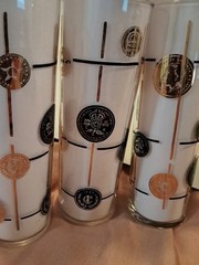 Mcm Libbey Old Coin 1960 Tom Collins Glasses Set Of 3 Vintage