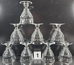 31 Pc Stuart Crystal Dash Dot Stemware Lot Depression Clear Cut England Antique