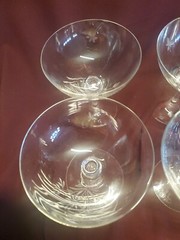 ROYAL MOSELLE «HARVEST» FLORAL CUT GLASS CHAMPAGNE CRYSTAL STEMWARE – 6 glasses