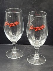 Set Of 2 Sarajevsko Beer Glass Goblets 0.3L Sahm Made in Italy Barware