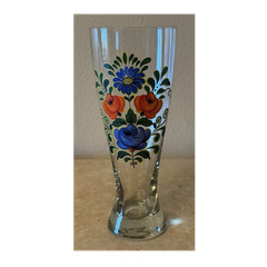 German Hand Painted Clear Glass Beer/Pilsner Glass Certified Half-liter. 16.9 oz
