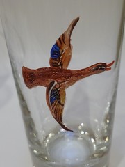 Vintage Game Bird 10 GameBird Highball Glasses 3D Gold Rims Hunting Lodge Decor