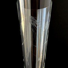 Vintage Etched Wheat Pilsner Glasses Stemmed Beer Glass MCM Barware Set of 4