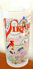Viginia Souvenir 6″ Frosted Collectible Drinking Glass 15oz by Cat Studio 2015