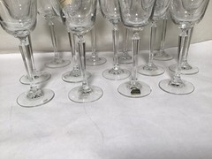 Vintage Set of 13 Mikasa Gilded Edge Crystal Goblet Wine Glass Clear Barware