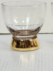 Anchor Hocking Manhattan Old Fashioned Rocks Glasses 22k Gold Bottom Pair of 2