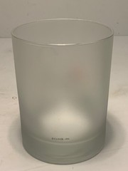 Set of 2 Vintage Culver Frosted Glass Christmas Cat Lowball Glasses 4.25 in.