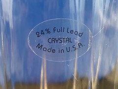 Crystal Glasses – 7 are 5.5″ tall / 1 is 4″ – 24% Full Lead Crystal – USA