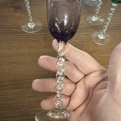 Vintage Jewel Tone Crystal Wine Goblets – Air Twist Stem – Set of 4 (MINT)