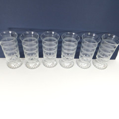 Vintage Indiana Glass Whitehall Colony Clear Footed Tumbler (Set of 6)