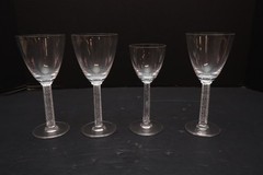SET 4 LALIQUE Crystal Glasses PHALSBOURG ART DECO Wine Bordeaux / Sherry