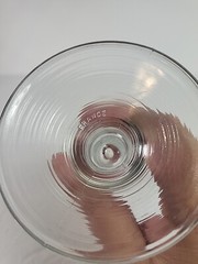 Arcoroc France Clear Molded Embossed Fruit Design Goblet 7″