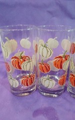 4 Libbey Royal Norfolk Crisa Pumpkins Fall Harvest Hball/Tumbler Glasses 16 Oz