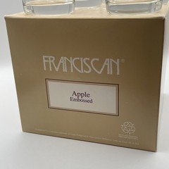 4 Vintage Franciscan Apple 5.75″ Tall Glasses Tumblers Iced Tea 17oz w Box EUC