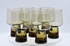 Vintage Set Of 7 Libbey Tawney Accent Steiner Goblet Beer Glass MCM