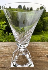 Set Of 4 Crystal Parfait/Dessert Glasses Cristal d’Arques Durand 5″ Tall France