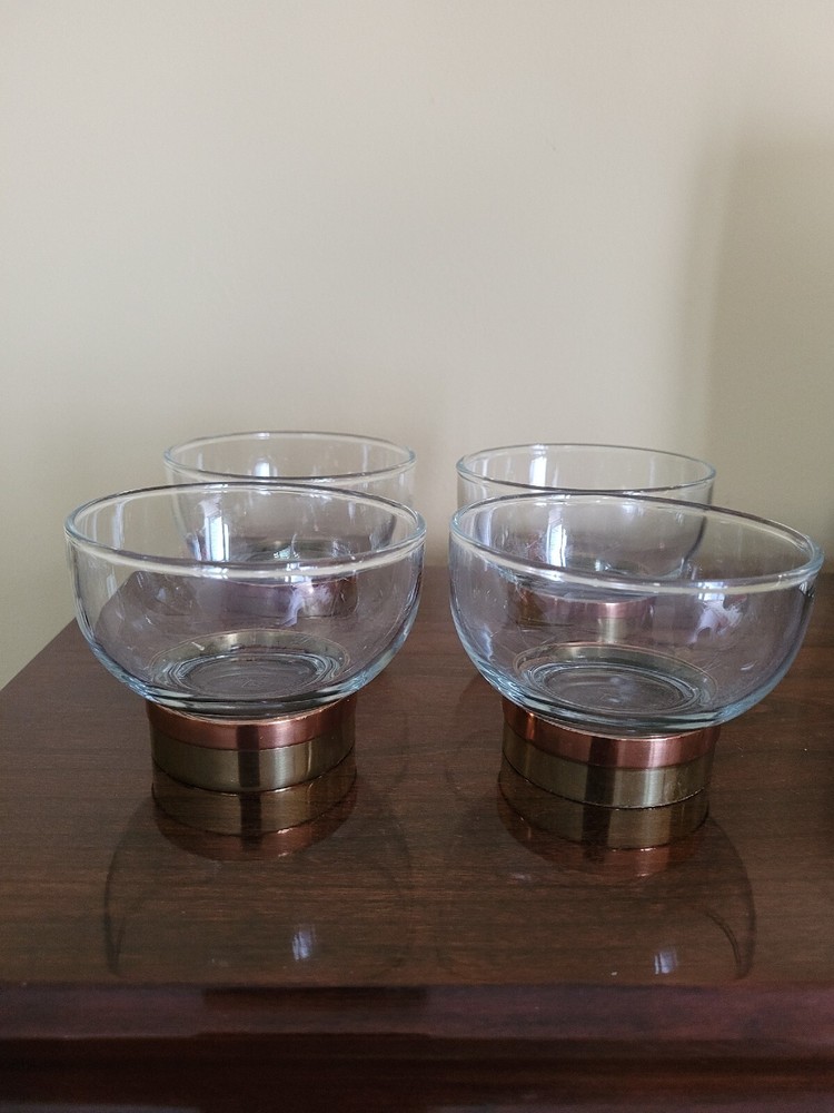 Anchor Hocking Dessert Glasses W 2 Tone Removable Band