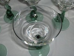 7 Art Glass Durand, Cristal d’Arques Margarita Clear Crystal Large Green Siesta