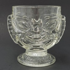 Vintage Tiki Glass Two Faced Goblet Happy Sad Face Cocktails Hawaiian 4.5 Inch