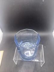 Vintage Anchor Hocking Essex Light Blue Glass Tumbler Rocks Glass Faceted
