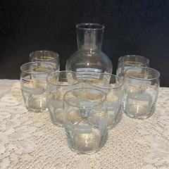 Vintage Carafe with 7 Small Tumblers