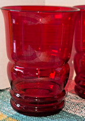4 VTG ANCHOR HOCKING RUBY RED OLD FASHIONED TUMBLERS 4″ – 8oz