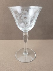ETCHED FLORAL CORDIAL GLASS SET OF 6