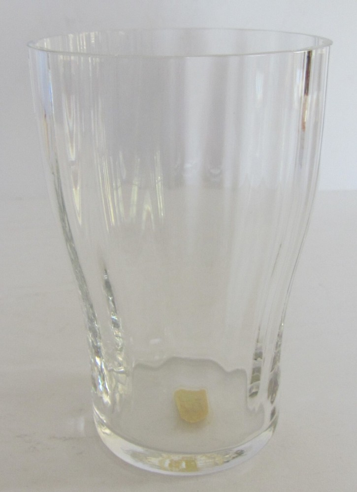 VINTAGE~DAUM~NANCY, FRANCE~SIGNED PANELED CLEAR GLASS TUMBLER~4 5/8″ TALL~XLNT