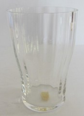 VINTAGE~DAUM~NANCY, FRANCE~SIGNED PANELED CLEAR GLASS TUMBLER~4 5/8″ TALL~XLNT