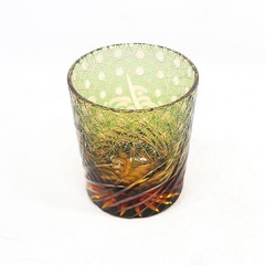 Crystal Whiskey Glasses Tumbler Edo Kiriko Glassware Vodka Wine 9oz Amber Green
