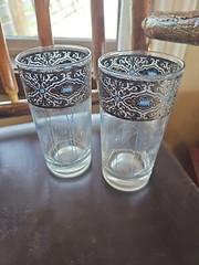 2 CULVER SORRENTO Silver lines blue Vintage Collectble