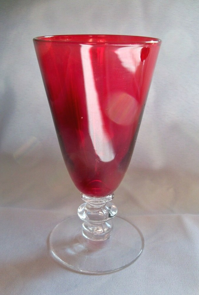 MORGANTOWN GLASS CO. RADIANT #7685 SPANISH RED 5-OUNCE FOOTED JUICE TUMBLER!