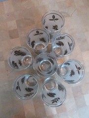 Libbey Hostess set of 8 SILVER WOODLAND PATTERN 15.5 oz Glasses Tumblers w/ Box