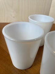 VTG Hazel Atlas Opalescent White Milk Glass Juice Tumbler 3.5” Tall Set of 4